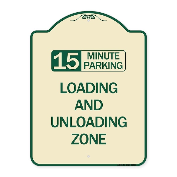 15 Minute Parking Loading and Unloading Zone Heavy-Gauge Aluminum Sign, 24" x 18", TG-1824-24596
